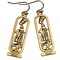 Gold Tone Egyptian Cartouche Charm Earrings, Nefertiti Eye of Horus Hieroglyphs, Jewelry Gift for Women product 1